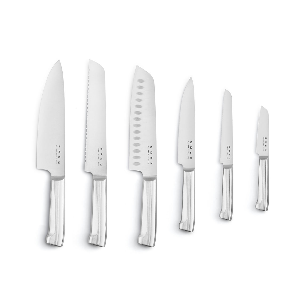 SMEG, Messerblock inkl. 6 Edelstahl Messern KBSF02CR, Creme