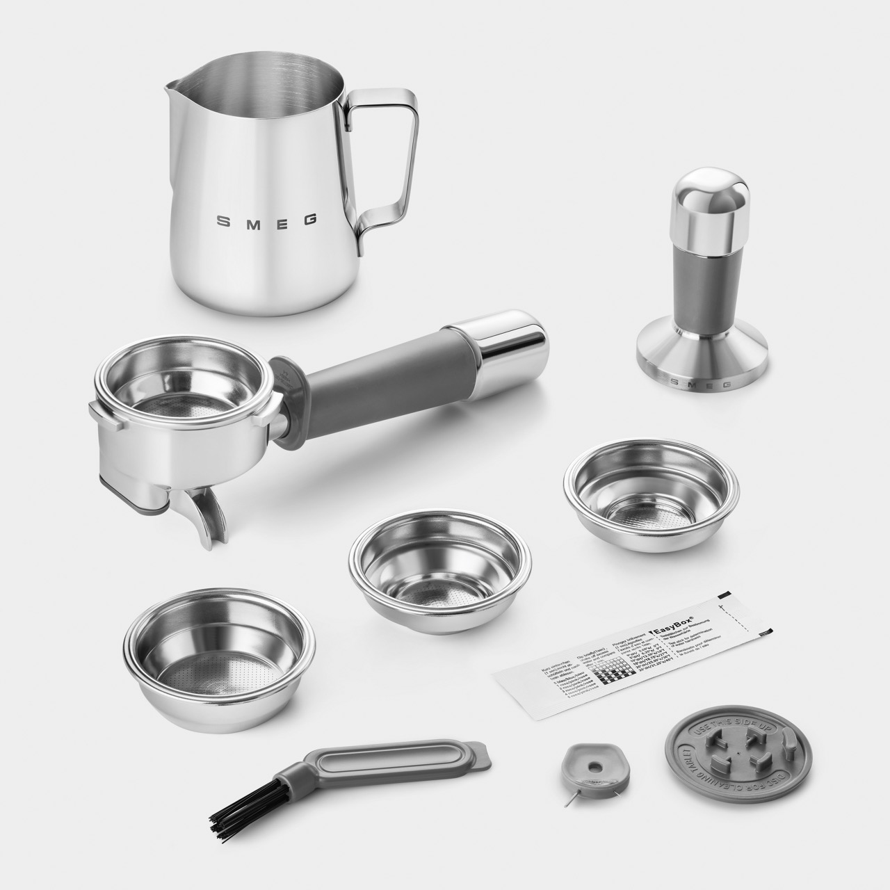 SMEG, Siebträgermaschine mit Kaffeemühle EGF03WHEU, Weiß