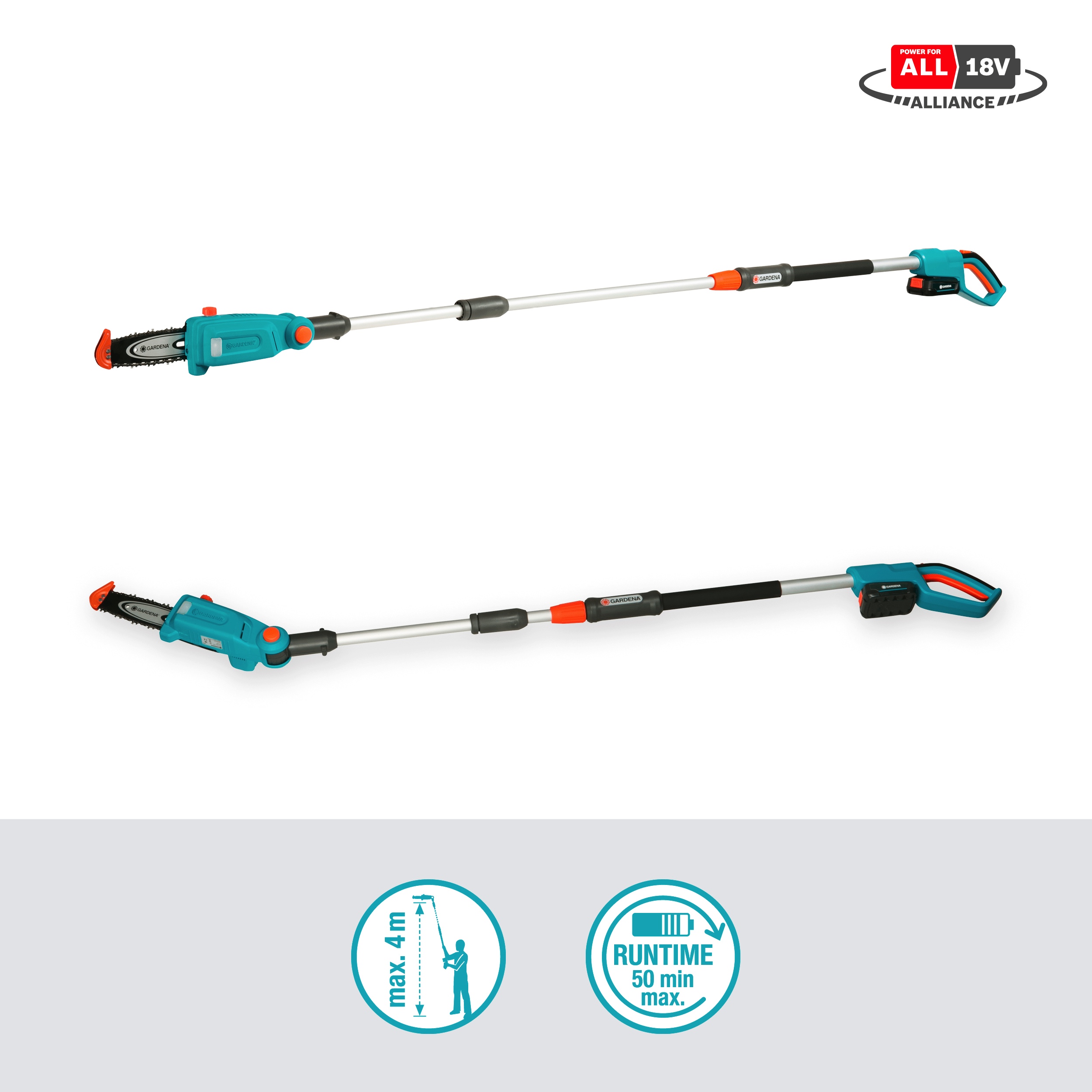 Gardena, Akku-Teleskop- Hochentaster TCS 20/18V P4A Ready-To-Use Set, #14770-20