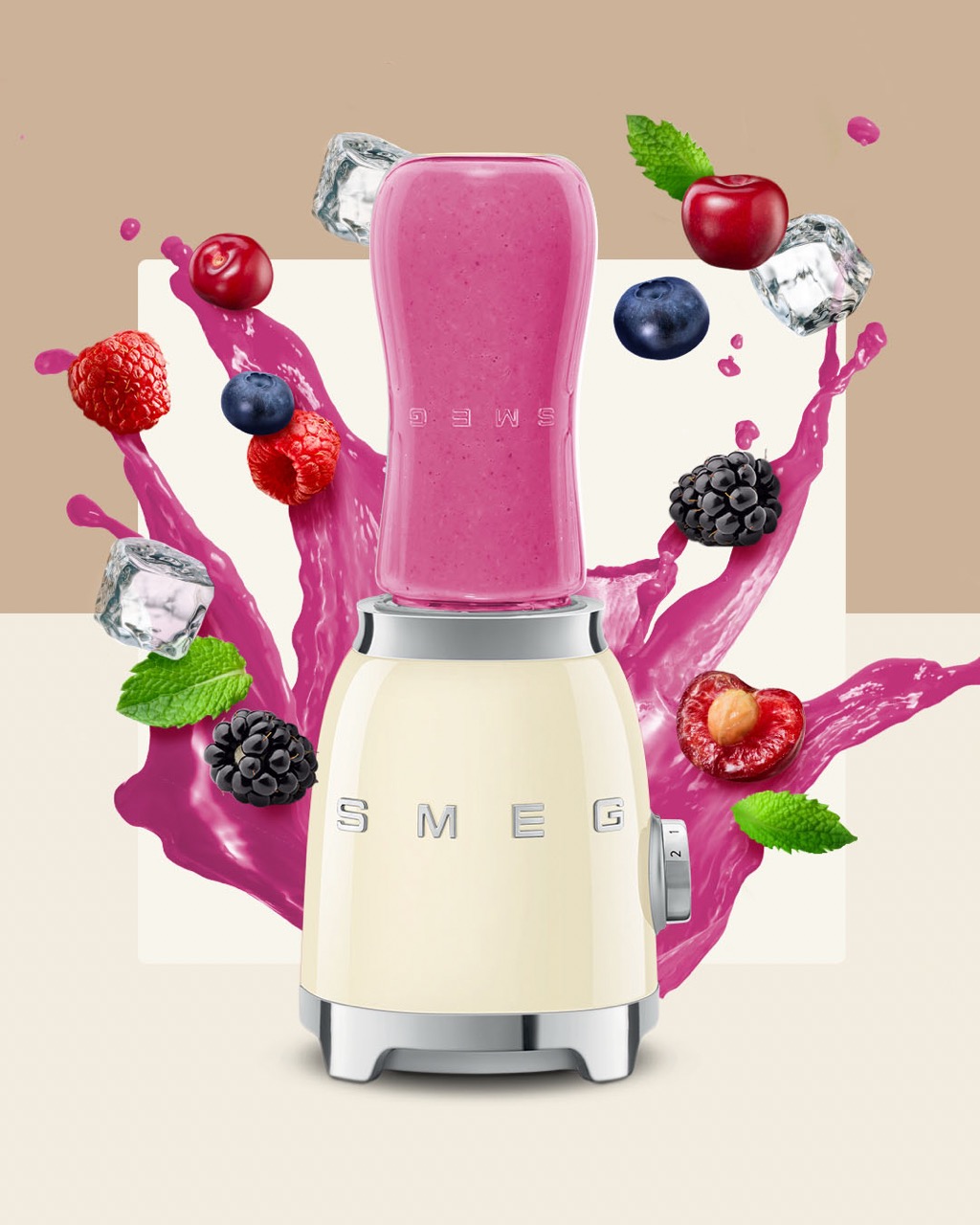 SMEG, Mini-Standmixer PBF01CREU, Creme