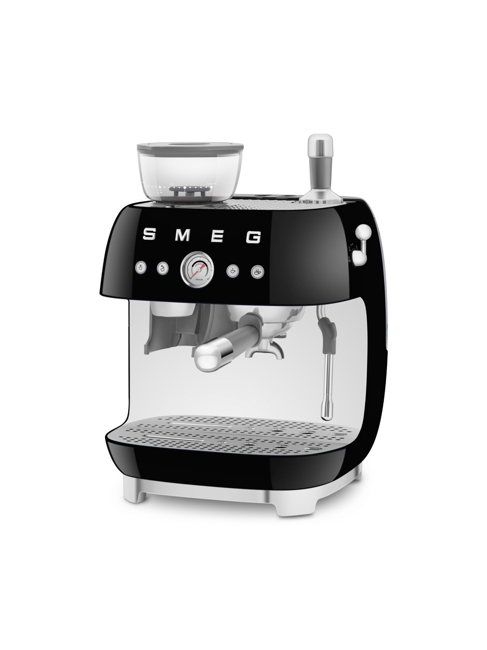 SMEG, Siebträgermaschine mit Kaffeemühle EGF03BLEU, Schwarz
