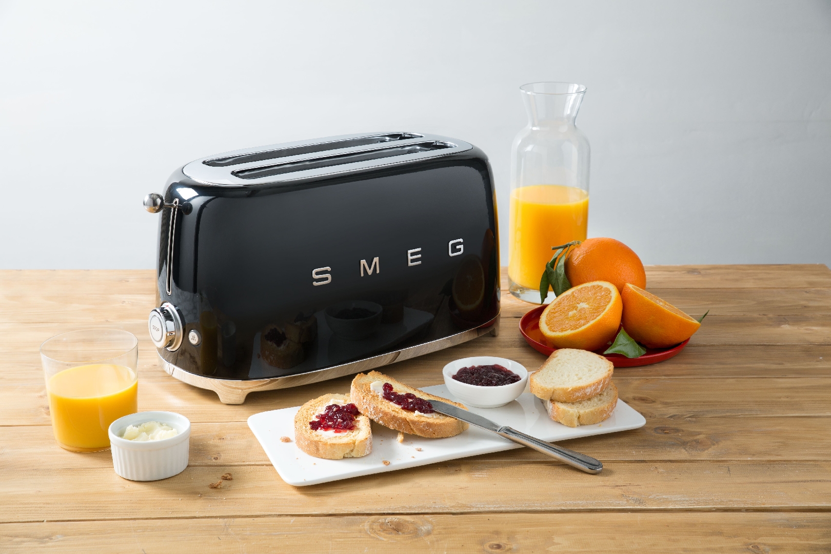 SMEG, 4-Scheiben-Toaster, schwarz, TSF02BLEU